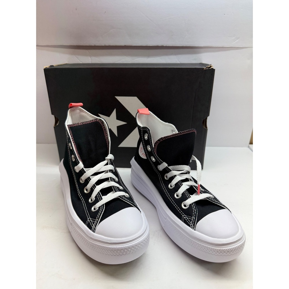 Converse CTAS Move Hi Black Pink Salt White Kids Size 6 271716C